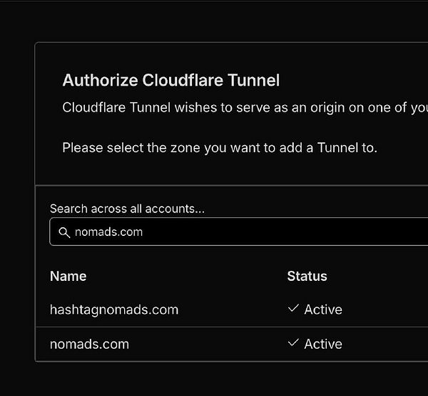 Screenshot of a code editing environment displaying Docker Compose file configuration for a Cloudflare Tunnel setup.