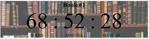 A countdown timer displaying time remaining for a task related to a book.