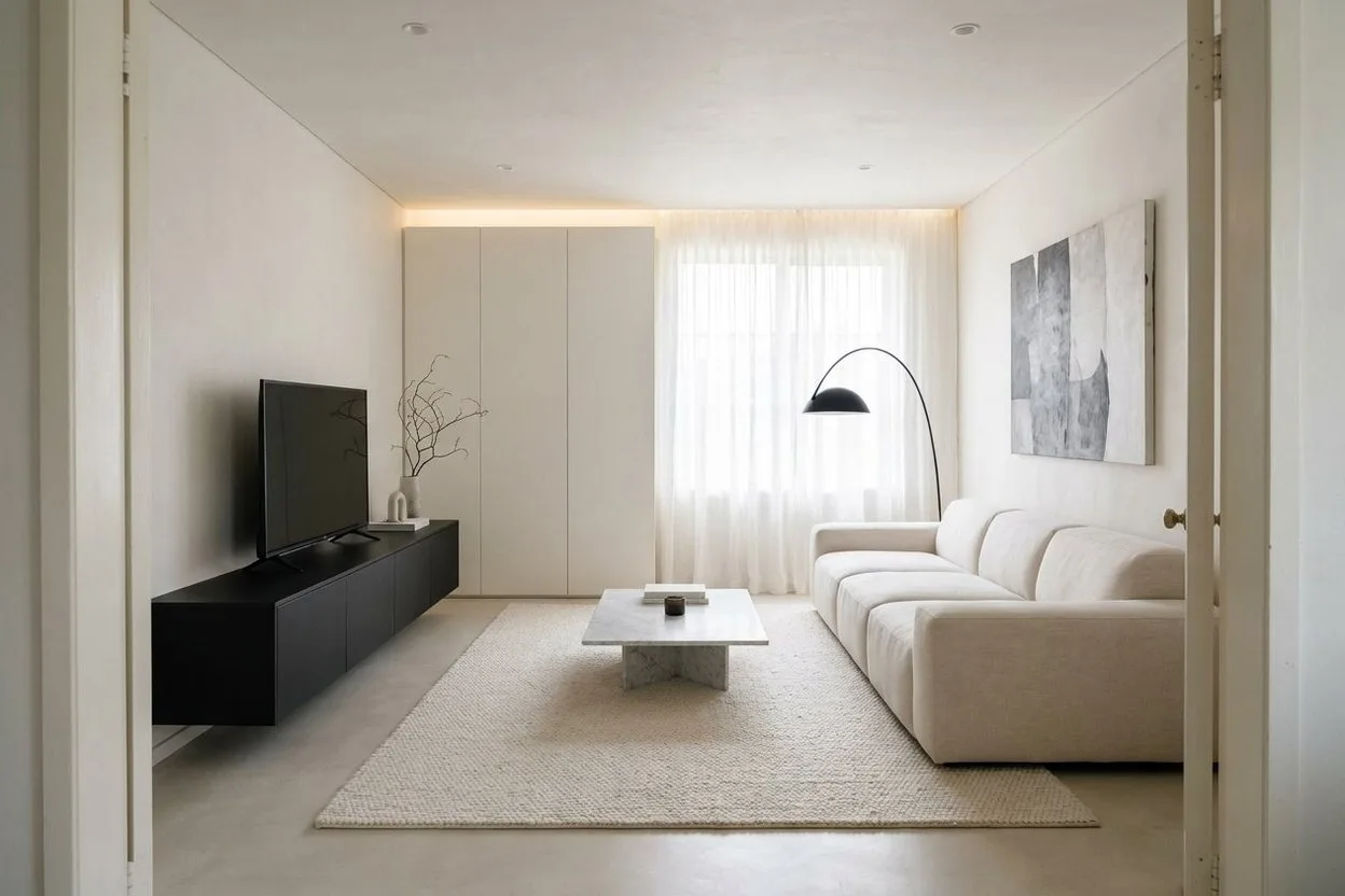 The same living room in the Minimalist style