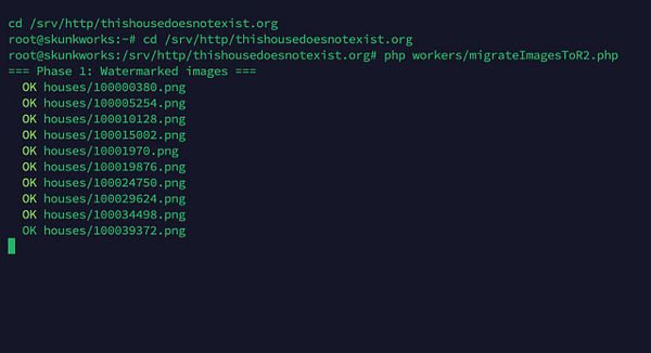 Map displaying locations of houses from thishousedoesnotexist.org clustered in various regions.