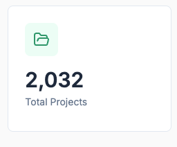 The image displays a card showing the total number of projects listed.