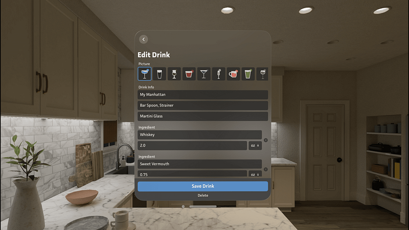 Screenshot of DrinkSmith: Home Bartender