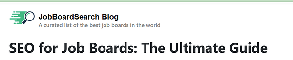The image displays a blog header for an article about SEO for job boards.