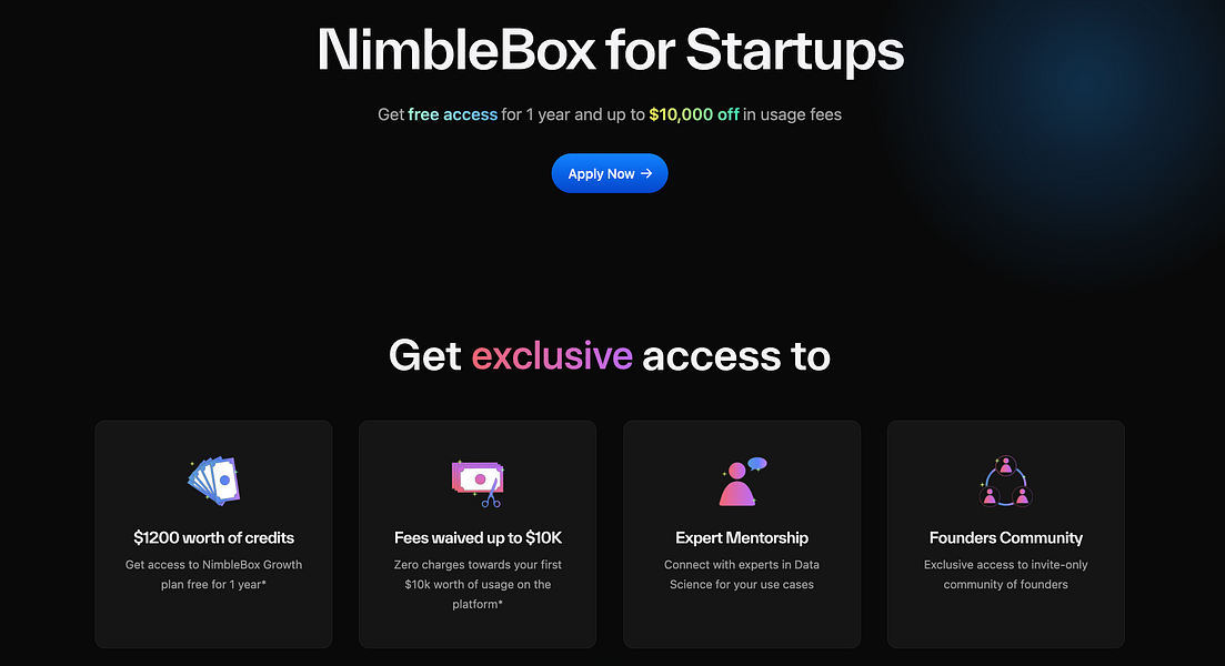 NimbleBox for Startups