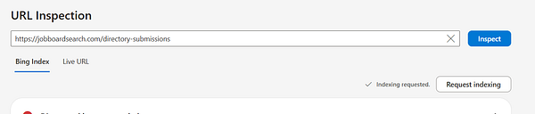 Screenshot of a webpage builder interface displaying the Directory Submissions landing page.