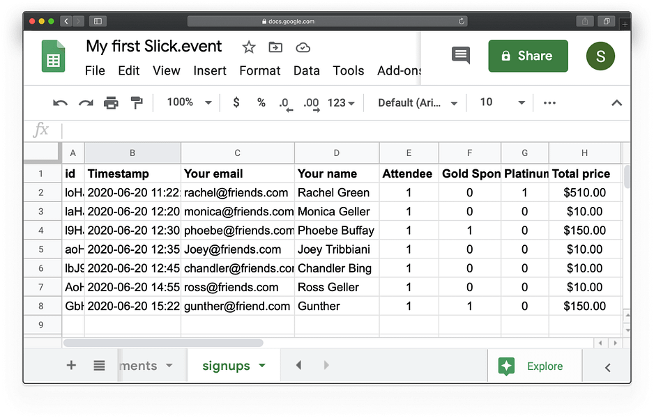 Slick.events