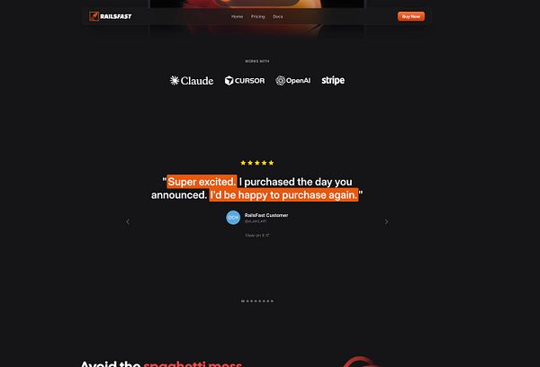 Landing page section displaying customer testimonials with user photos, names, and review text, highlighting social proof.