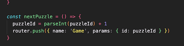 A code snippet for a function that updates the puzzle ID in a game application.