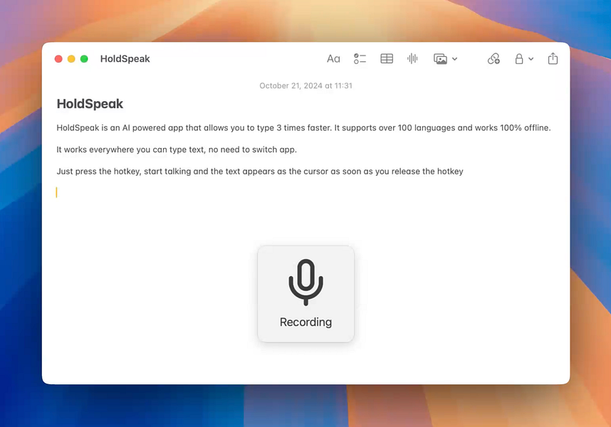 HoldSpeak