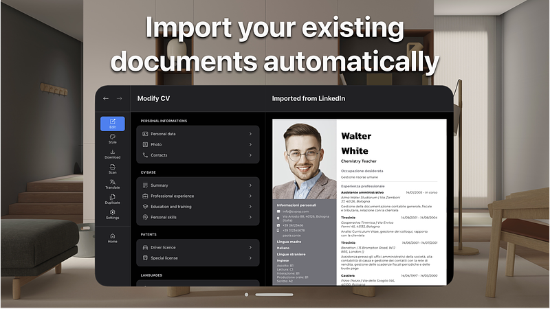 Screenshot of Intelligent CV: Resume Builder