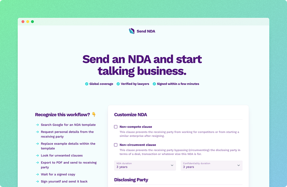 Send NDA