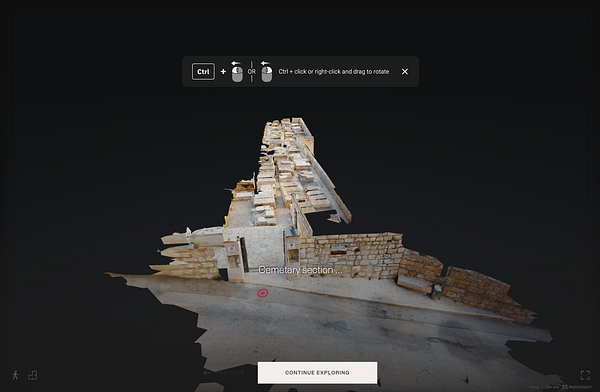 A 3D prototype model of a cemetery section in Israel.