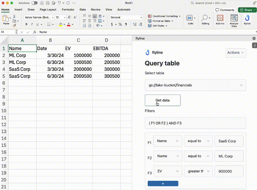 flyline: Excel plug-in to query cloud data storage directly | BetaList