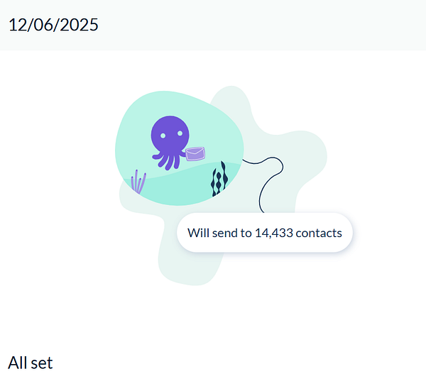 A colorful illustration related to scheduling a newsletter for job seekers.