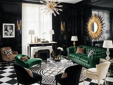 A room in the Hollywood Regency style