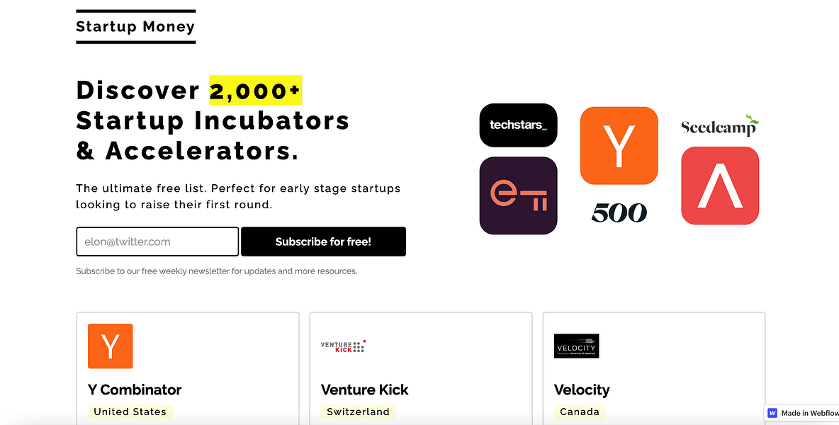 Startup Money