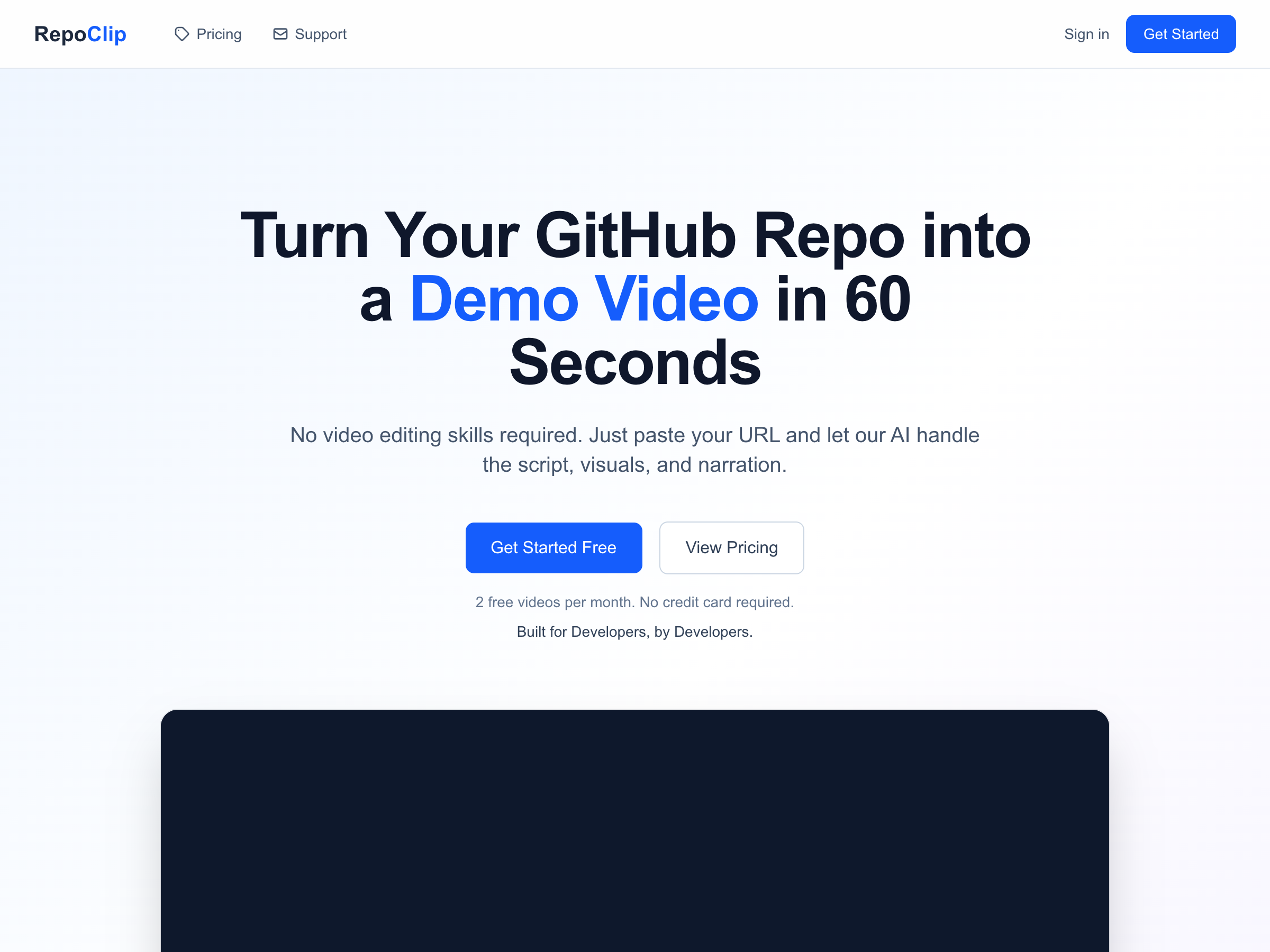RepoClip: Create narrated demo videos from GitHub repos in | BetaList