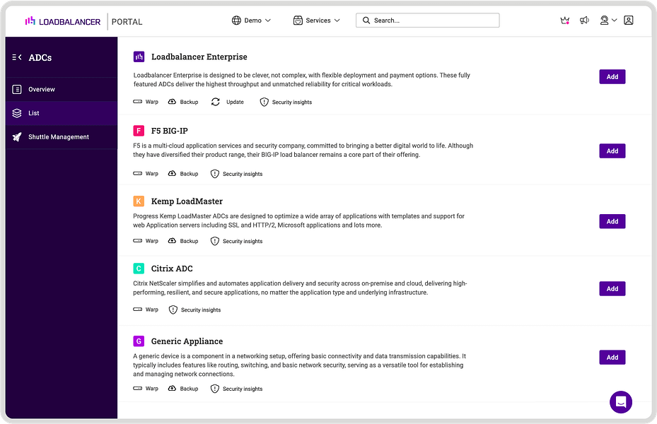 Loadbalancer ADC Portal