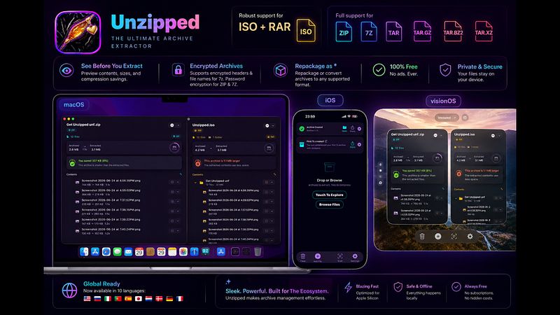 Screenshot of Unzipped