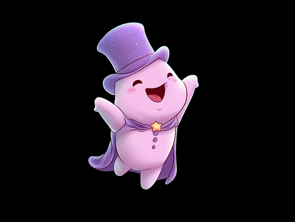 A cheerful, cartoonish mascot character named Melies is depicted in a vibrant, animated style.