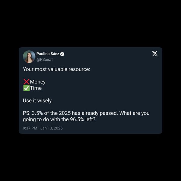 A Twitter post emphasizing the importance of time over money.