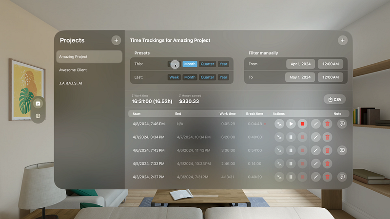 Screenshot of FreelanceKit: Time Tracking