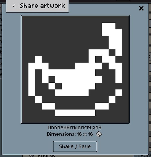 A pixel art representation of a chili pepper displayed in a sharing interface.