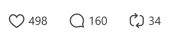 The image displays social media engagement metrics.