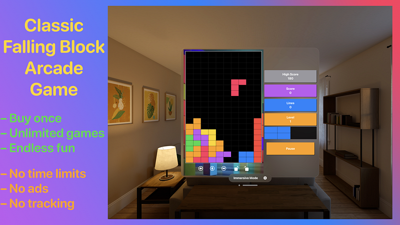 Screenshot of Virtris – Falling Blocks