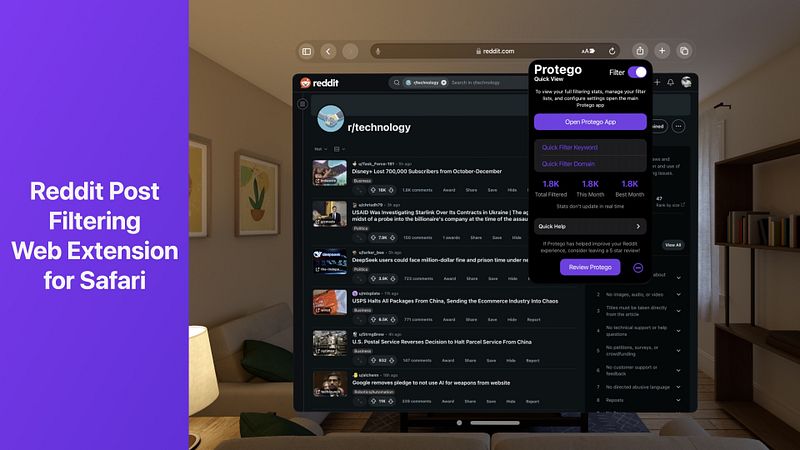 Screenshot of Protego for Reddit