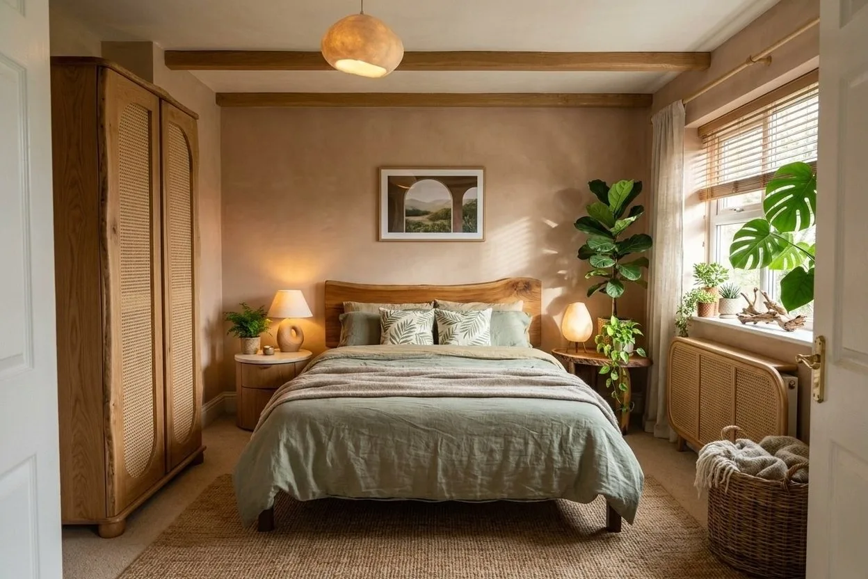 The same bedroom in the Biophilic style