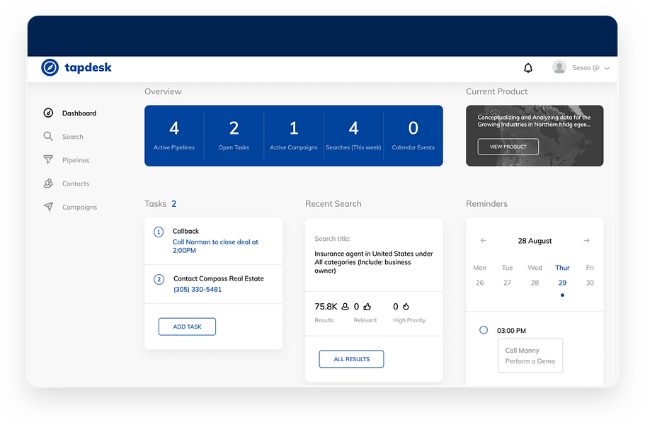 Tapdesk CRM