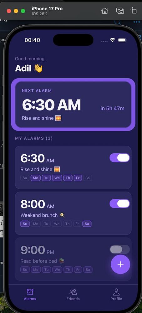 iPhone screen displaying an iOS app prototype with a green background and white text 'lorem ipsum' buttons.