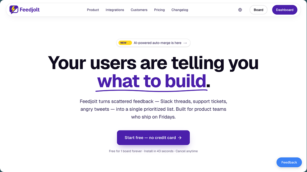 Feedjolt – Simple, developer-friendly way to collect customer feedback visual 2