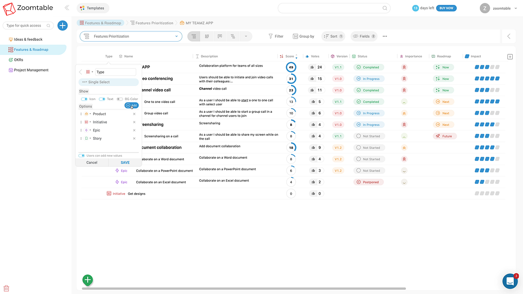 Zoomtable
