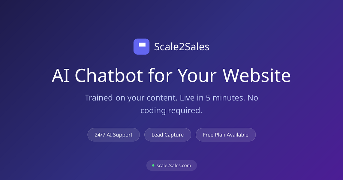 Scale2Sales – Add a 24/7 AI chatbot that answers questions and captures leads visual 2