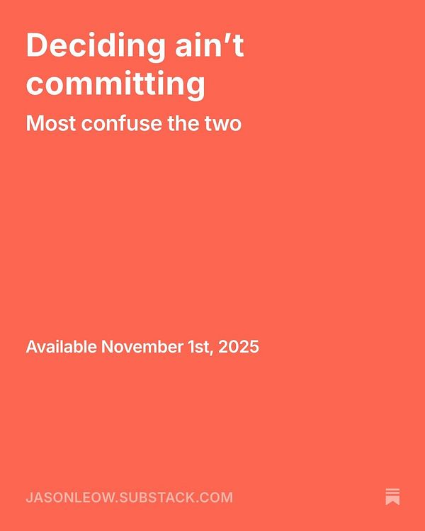 The image features a promotional announcement for a newsletter titled 'Deciding ain't committing.'