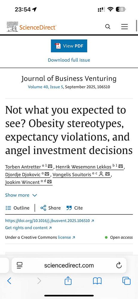 The image displays a mobile view of an academic article from ScienceDirect.