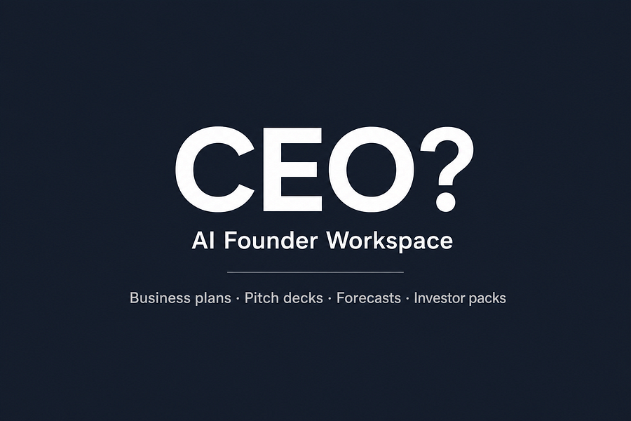 CEO? – Turn messy founder materials into plans, decks, forecasts, and more visual 3
