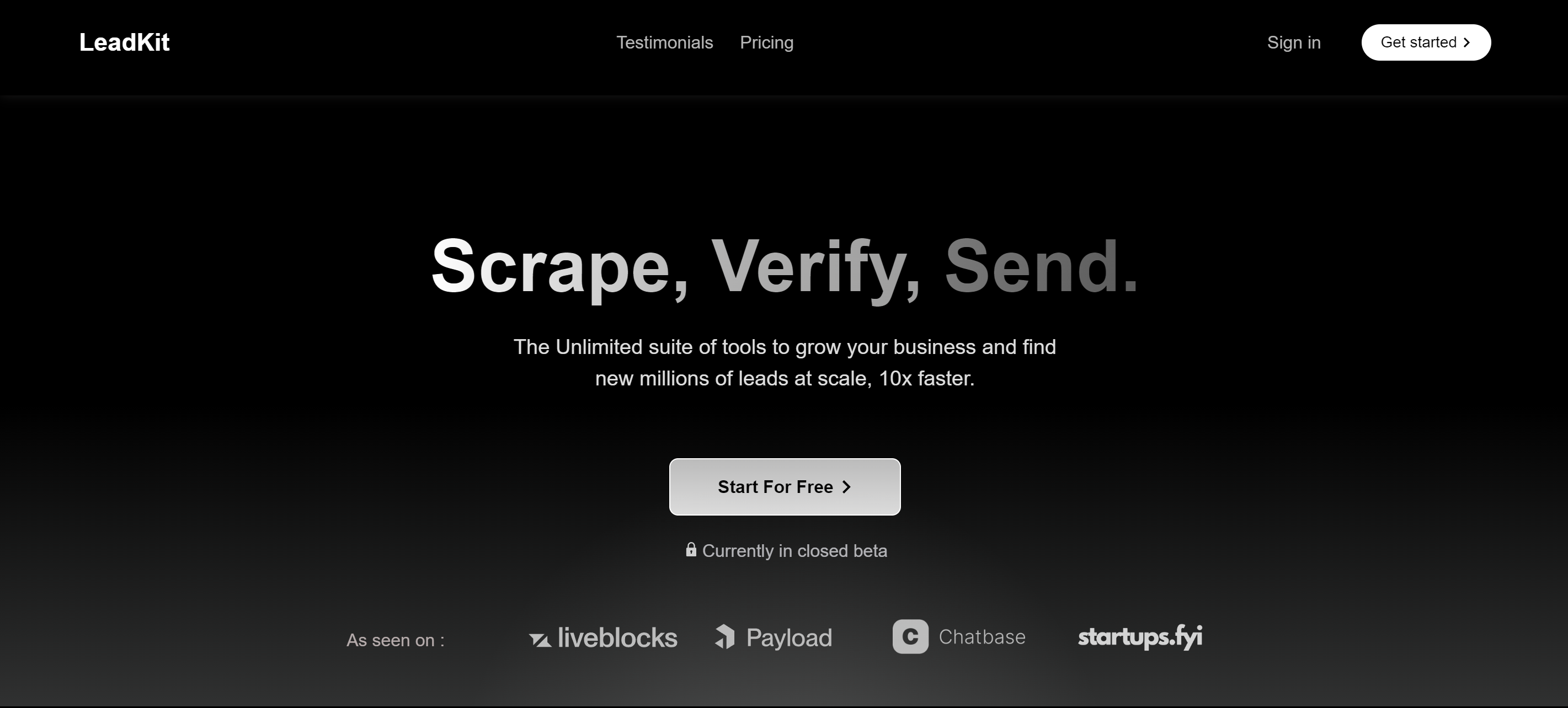 LeadKit Scrape Verify Bulk Emails Send Mass Emails All BetaList