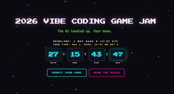 Screenshot of a web browser displaying a 'Jam 2026' webpage featuring event highlights, countdown, and navigation menu.