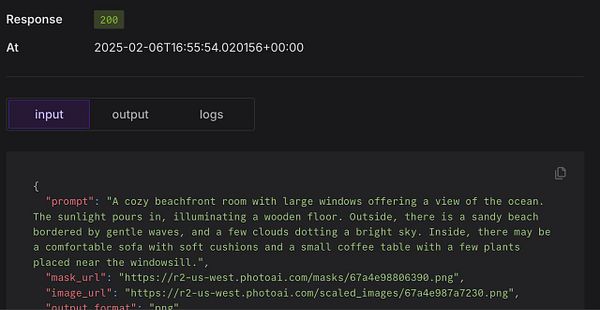 The image displays a technical interface showing a JSON response related to a ChatGPT API prompt.
