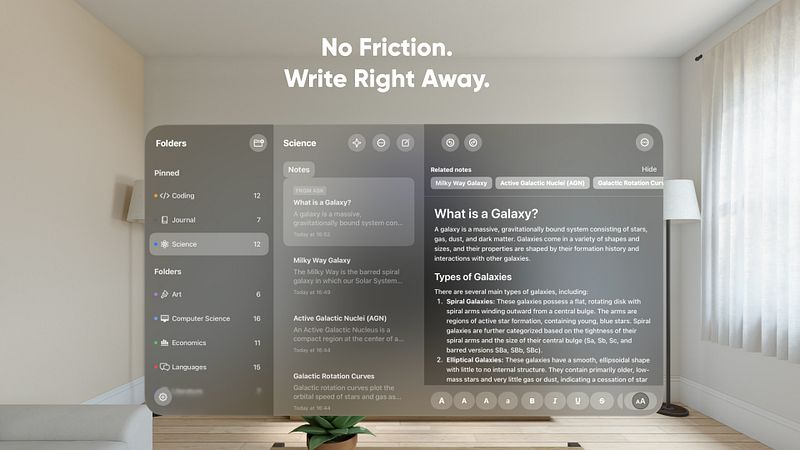 Screenshot of Brain Dump: Notes & Writing