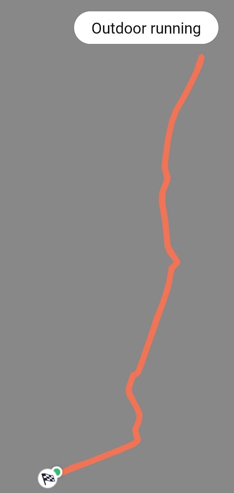 Running workout map showing a 5.53 km route with details on distance, pace, and elevation.