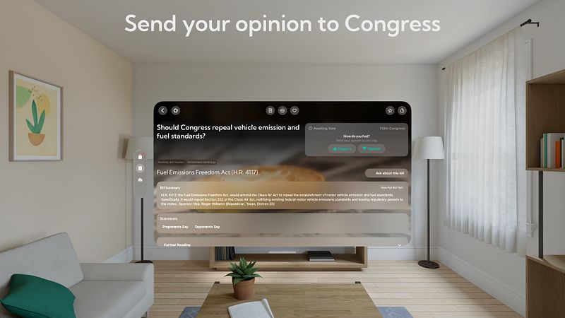 Screenshot of IssueVoter: Congress & Bills