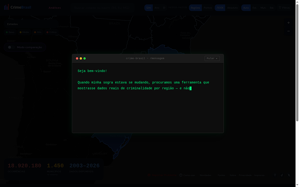 Crime Brasil – Explore crimes by neighborhood on the map with real data from SSP visual 3