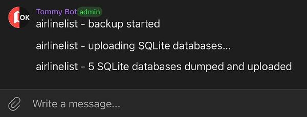Screenshot of a terminal displaying commands and progress related to setting up an auto backup to Backblaze B2.