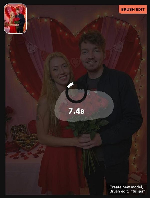 Screenshot of an image editing app showing options for background manipulation including Magic Edit and Flux Fill with aspect ratio and horizontal flip controls.