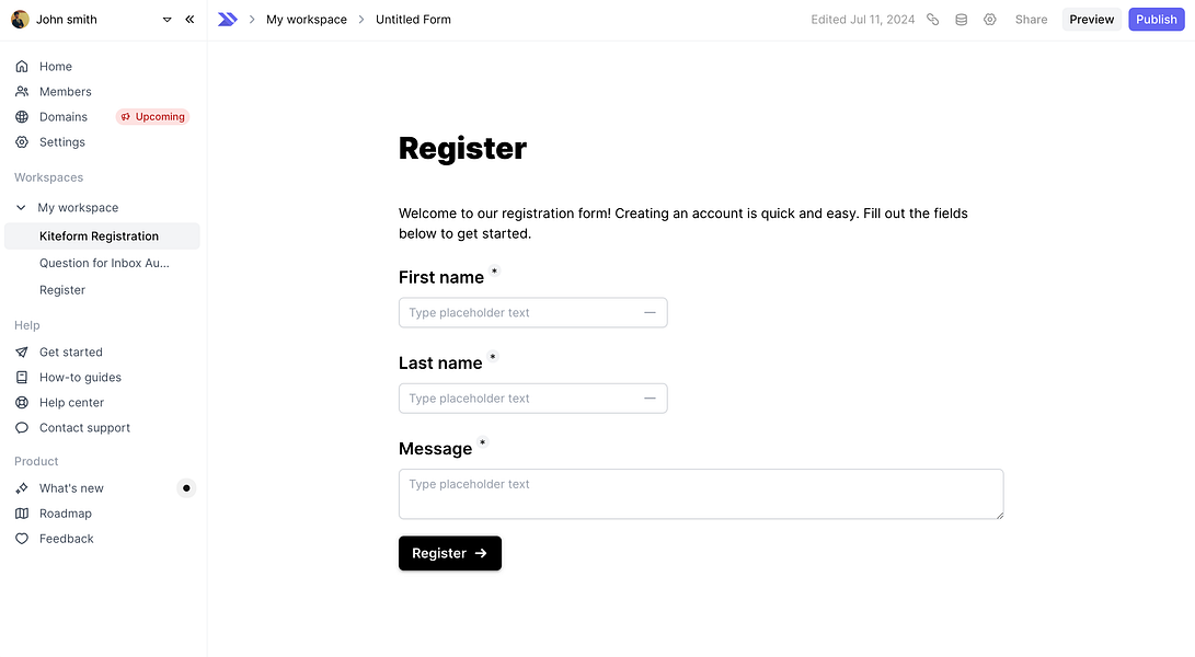 Kiteform: The easiest way to Create powerful forms, fast | BetaList