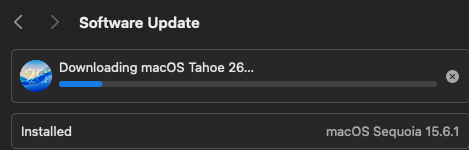 The image displays a software update interface for macOS.